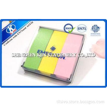 Green / Yellow / Pink  Memo Sticky Notes In Clear PVC Case